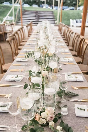 rectangle tables wedding reception