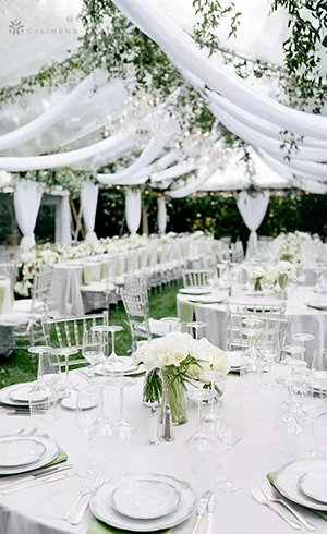 round and rectangle tables for reception