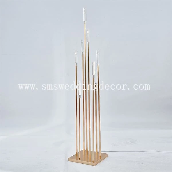gold tall candelabra candle holder centerpiece with glass