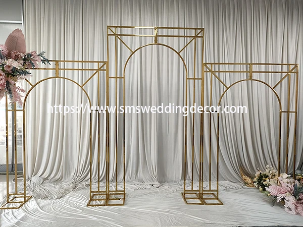 gold metal wedding arch