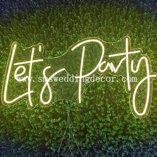 neon lets party sign