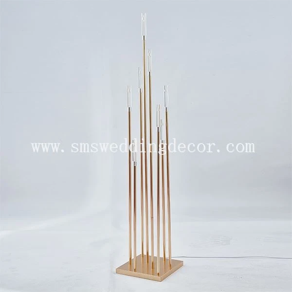 gold tall candelabra candle holder centerpiece with glass