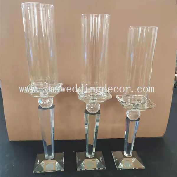 Tall Glass Pillar Candle Holders