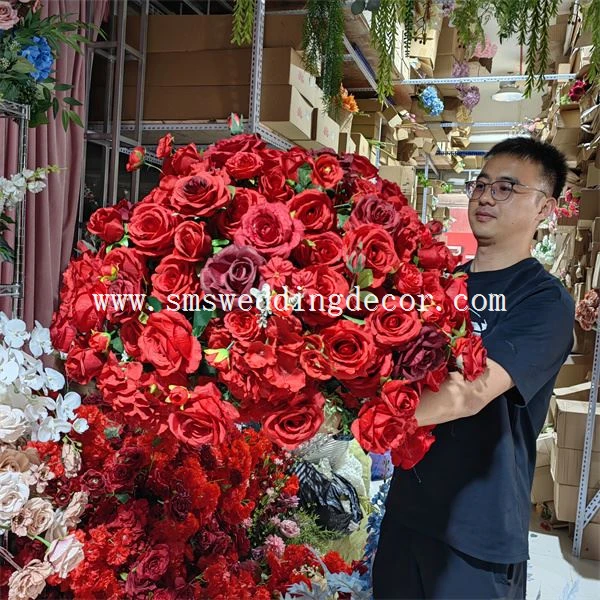 red flower balls for wedding